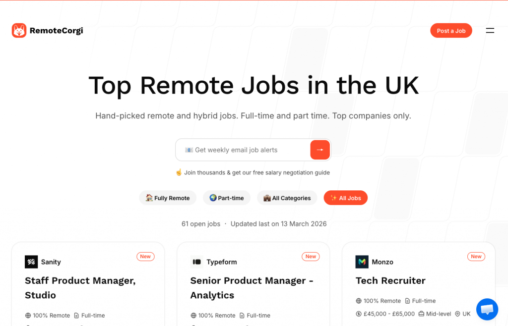 RemoteCorgi job board